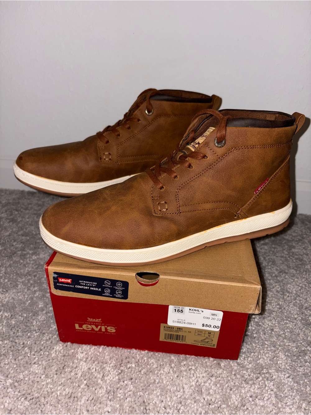 Levi’s Goshen Waxed UL NB Mid-Top Casual Shoes Men’s Size 10
